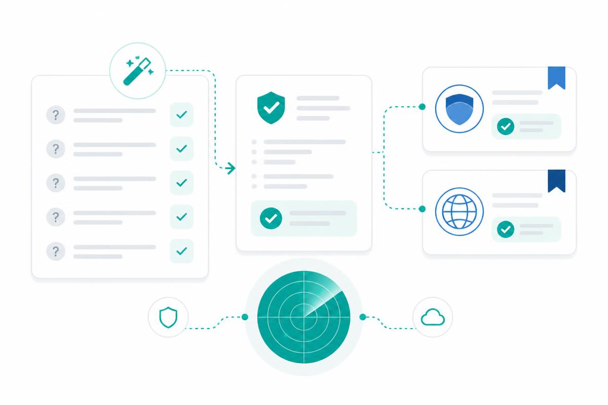 Automated questionnaire scoring, certification verification and continuous monitoring
